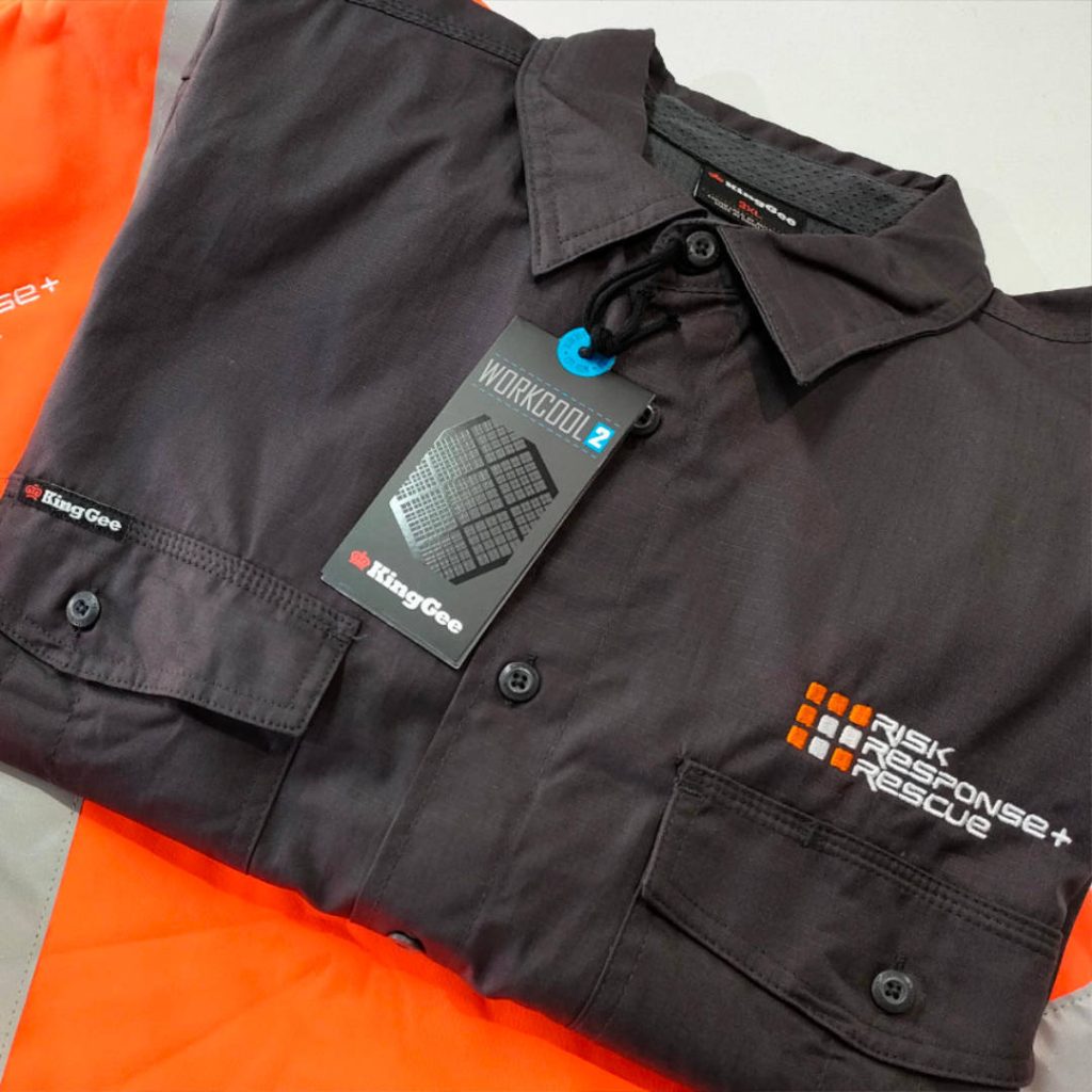 workwear and hi-viz clothing embroidery, riosk response rescue wollongong