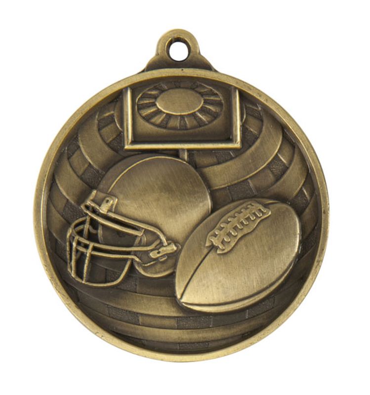 Grid Iron Football Bronze Medal 50mm