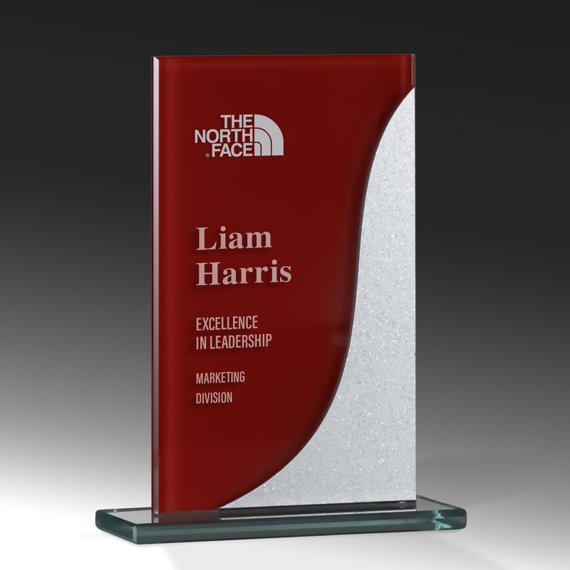 Glass Red Silver Glass Award 175mm