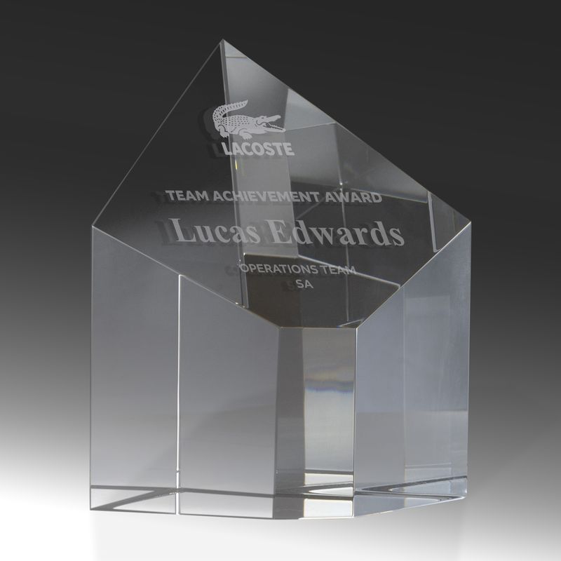 5 sided squat cube Crystal Award 120mm