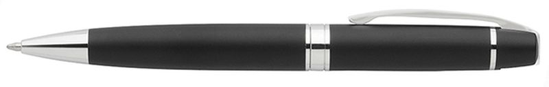 Ballpoint Pen. Metal Pen in Matt Black Finish With Shiny Silver Accents. Pens 138mm