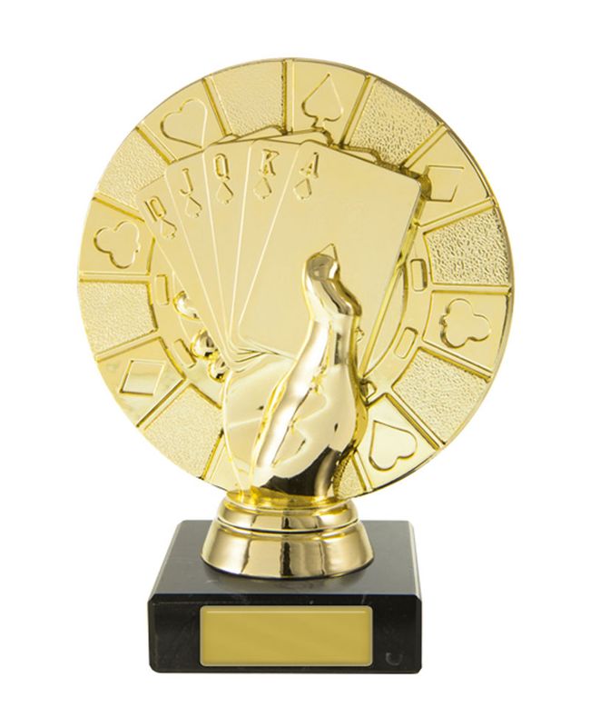 Poker Hand on Base Trophy 113mm
